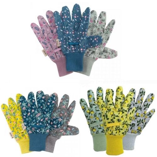 Briers Cotton Gloves with Grips (3 Pack)